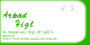 arpad higl business card